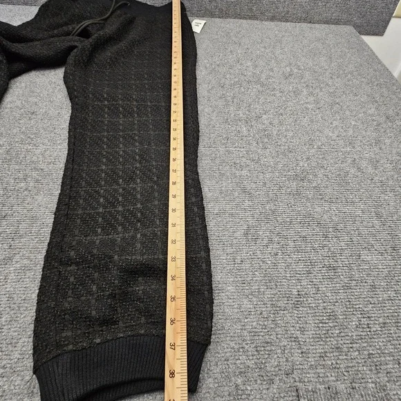 Mode of One Jogger Pants Mens Textured Grid Drawstring Deep Black Medium NEW - Picture 7 of 12